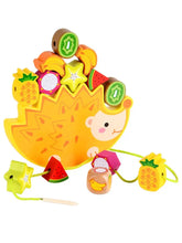 Hedgehog Fruit Balance Building Blocks Cartoon Heap Tower Jenga Large Particle Fruit Cognition Beaded Educational Toys  Adomoo